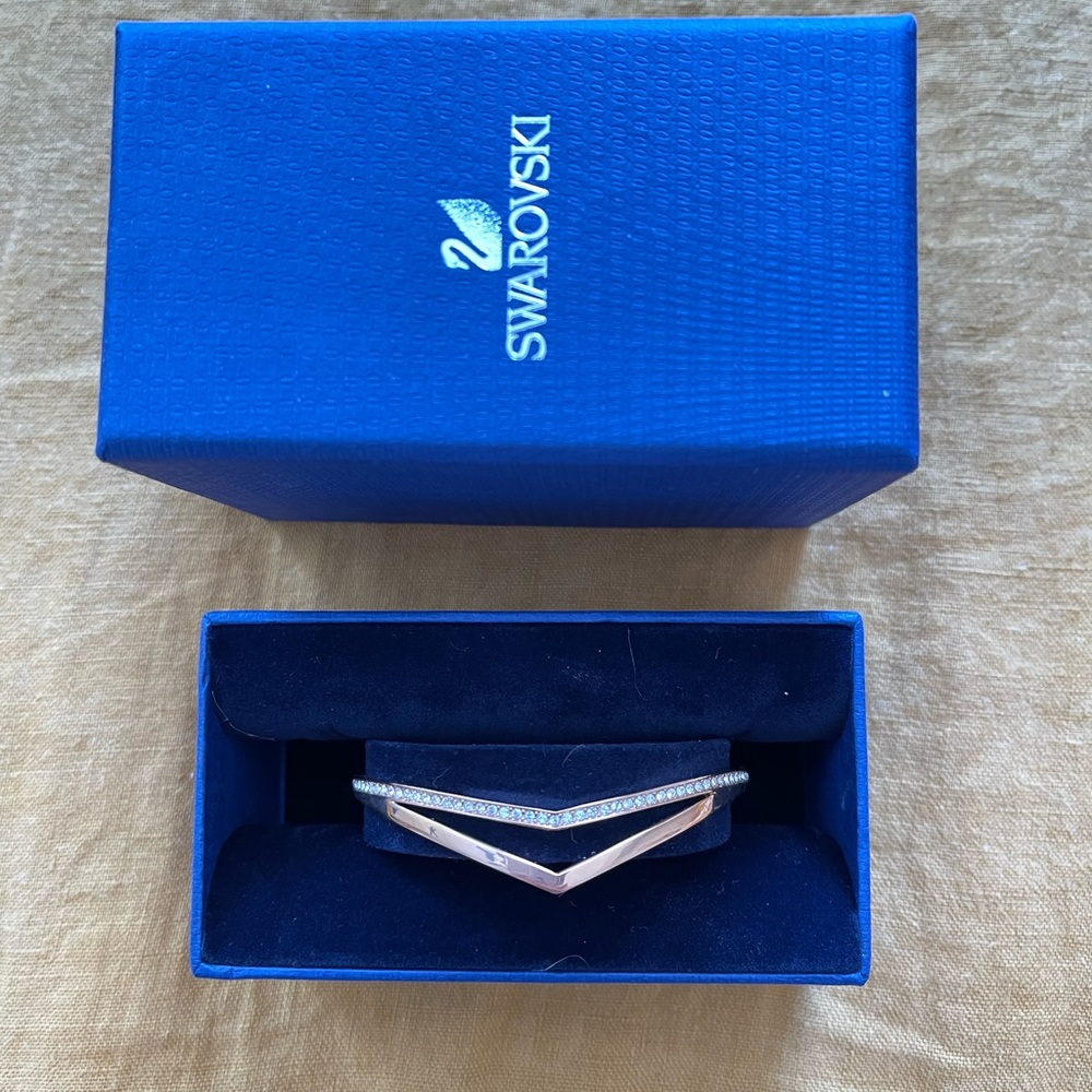 Swarovski Crystal Rose Gold Bracelet Cuff